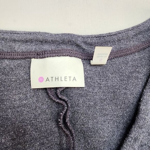 Athleta Women's Dress‎ Small Knit V-neck Long Sleeves Gray Pockets Celebration - Picture 2 of 8